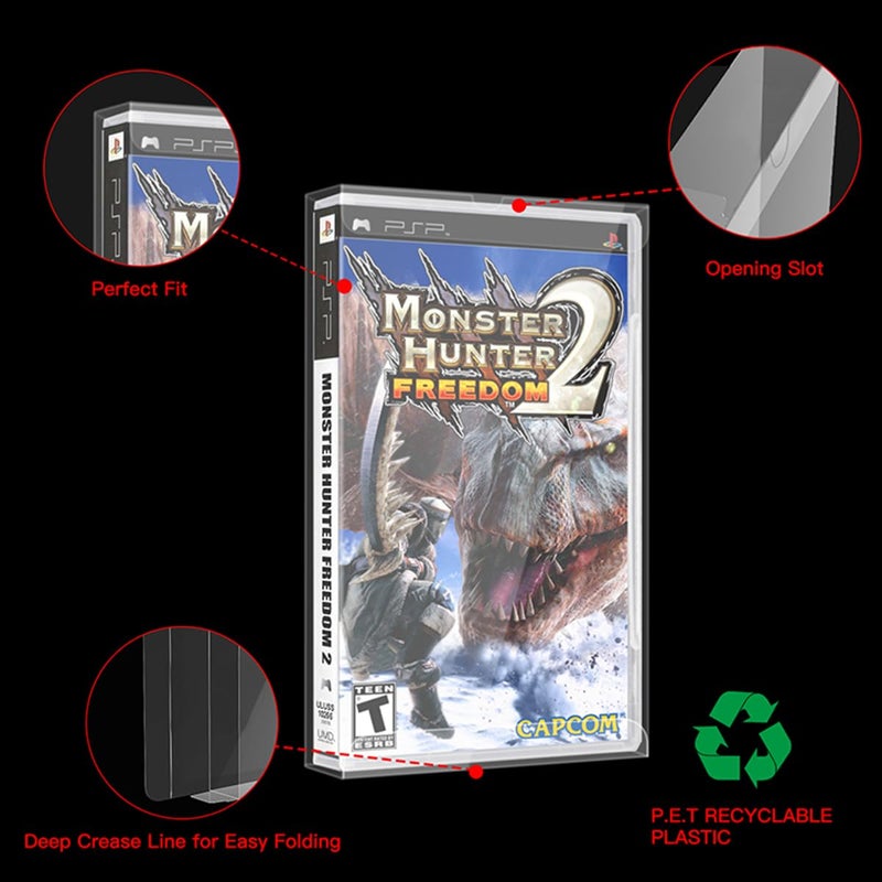 ASTONEY 10 Pcs Clear Transparent Game Card Storage Protection Display Box Protector Compatible with PSP/Playstation Portable CIB Cartridge - Image 2